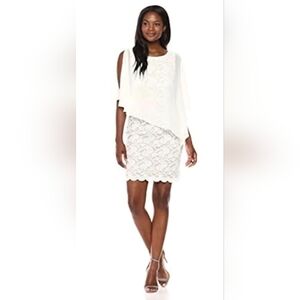 Laura - Illusion Dress with Poncho Asymmetric Hem